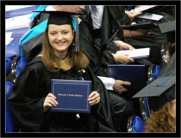 Oksana and her diploma